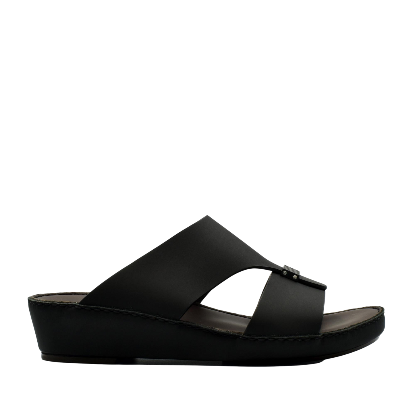 Black Cerchio Gomato sandals with wide cross straps and wedge sole for comfortable wear