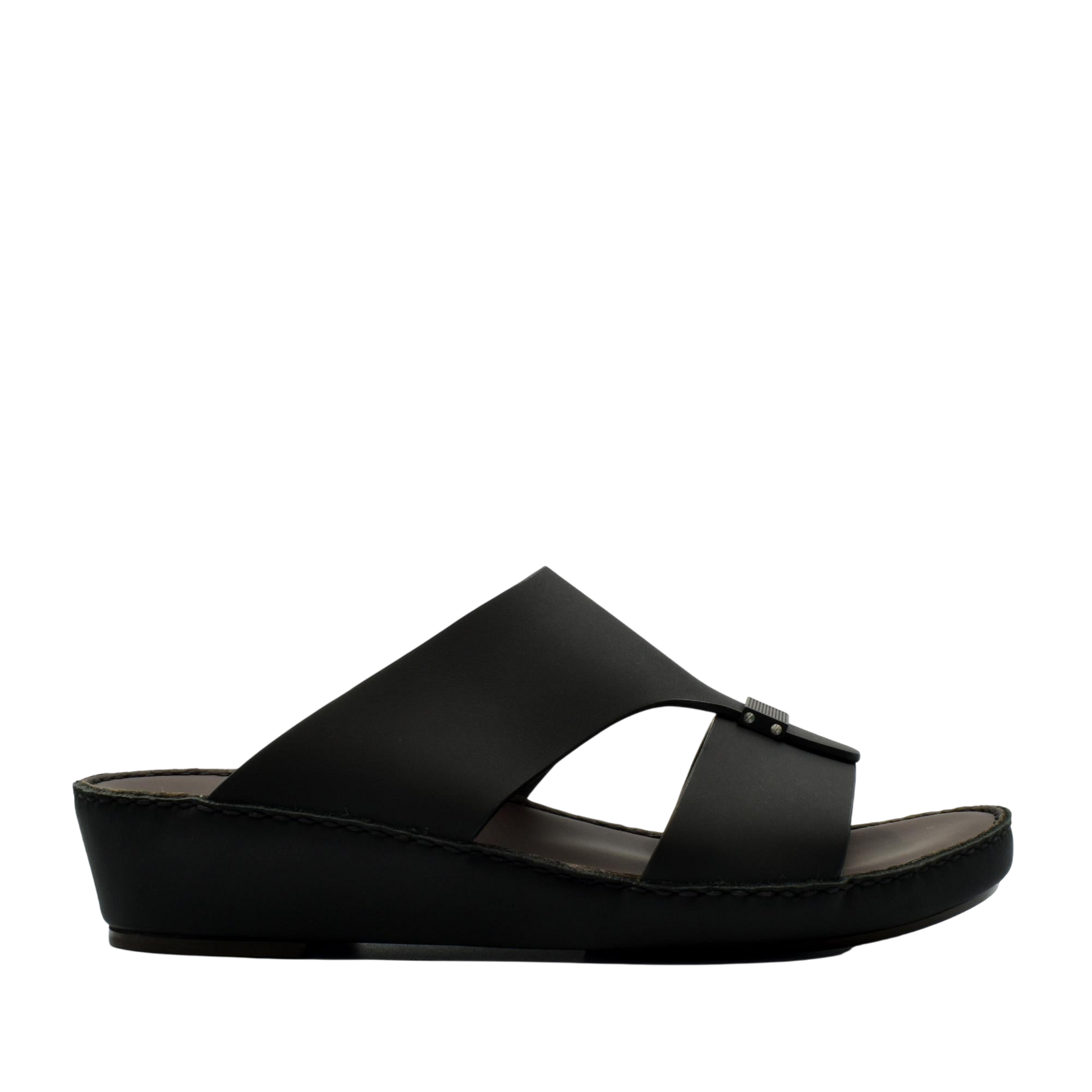 Black Cerchio Gomato sandals with wide cross straps and wedge sole for comfortable wear