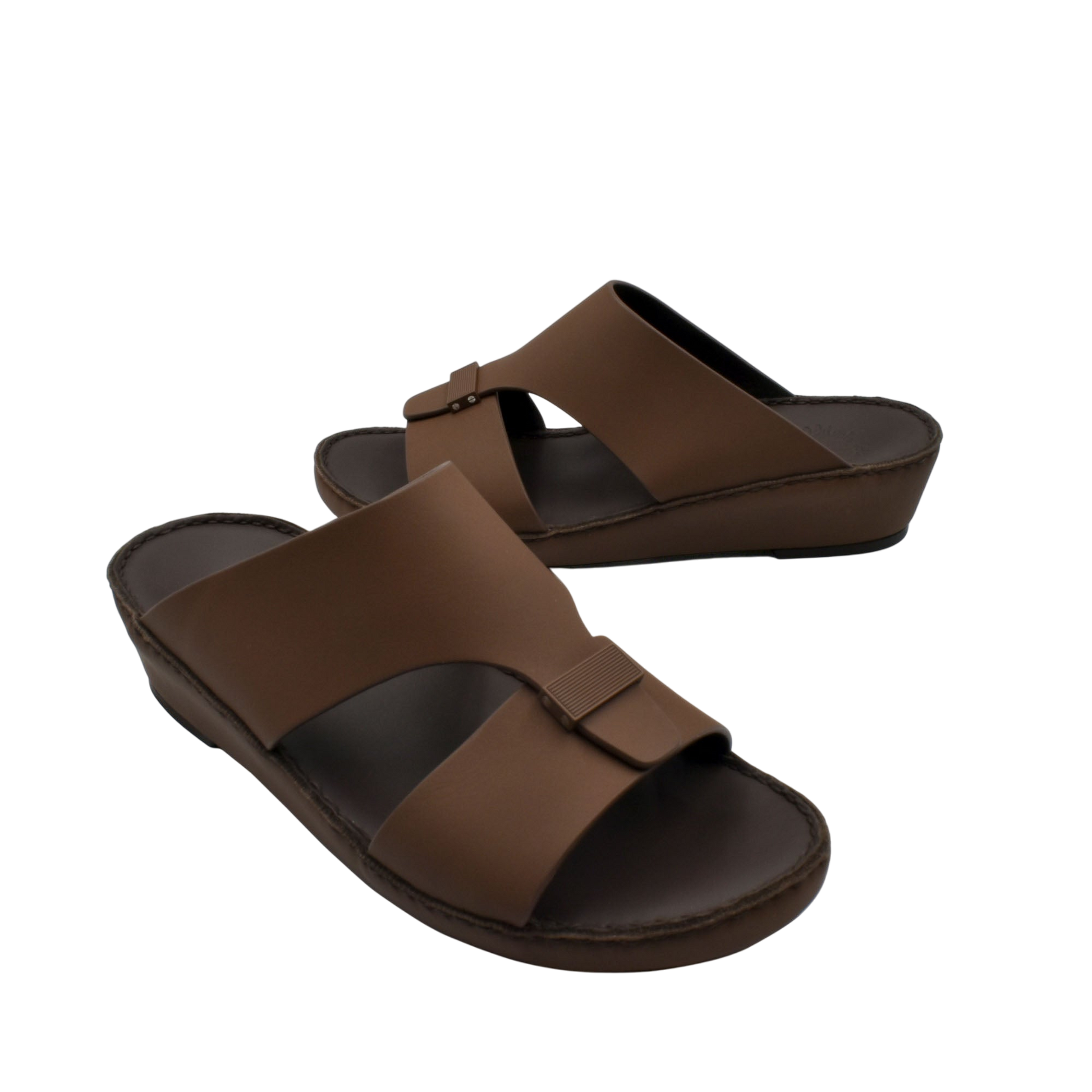 Brown Cerchio Gomato sandals with wide straps and cushioned sole from Private collection