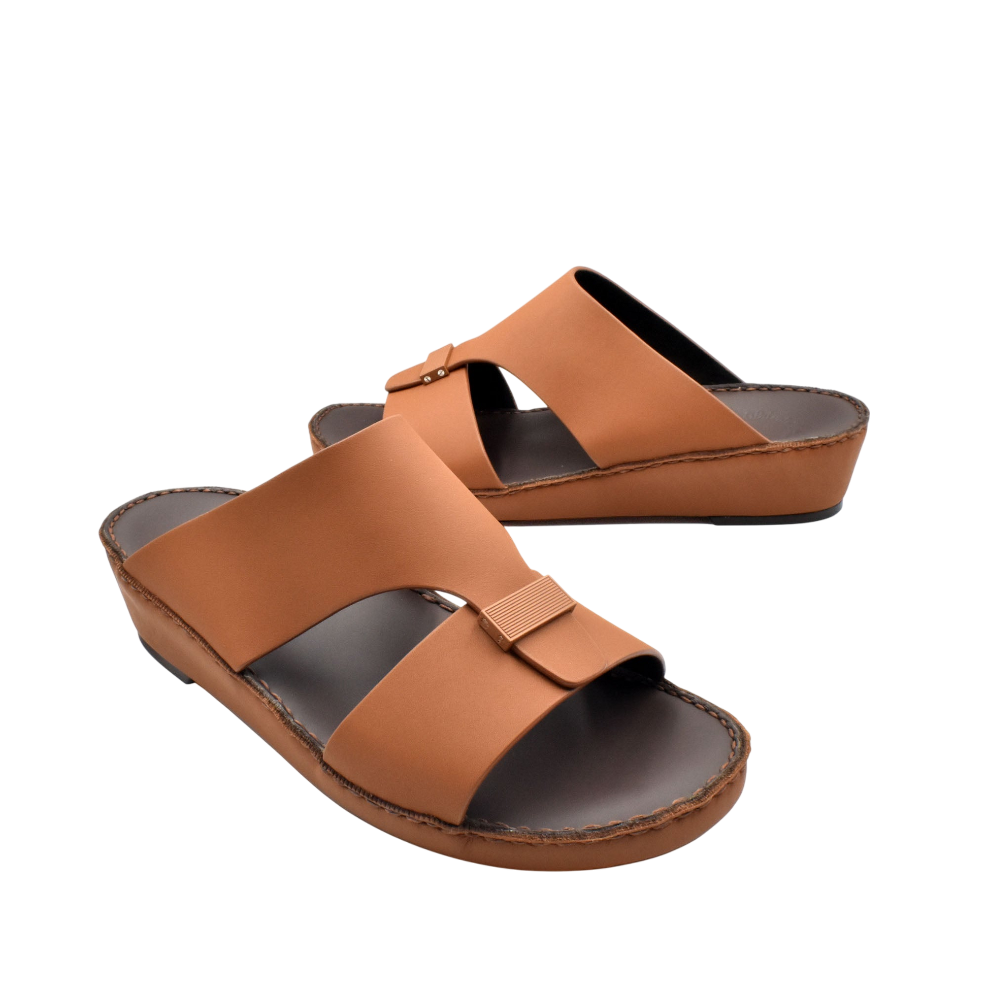Brown Cerchio Gomato sandals with wide straps and low wedge heel from Private collection