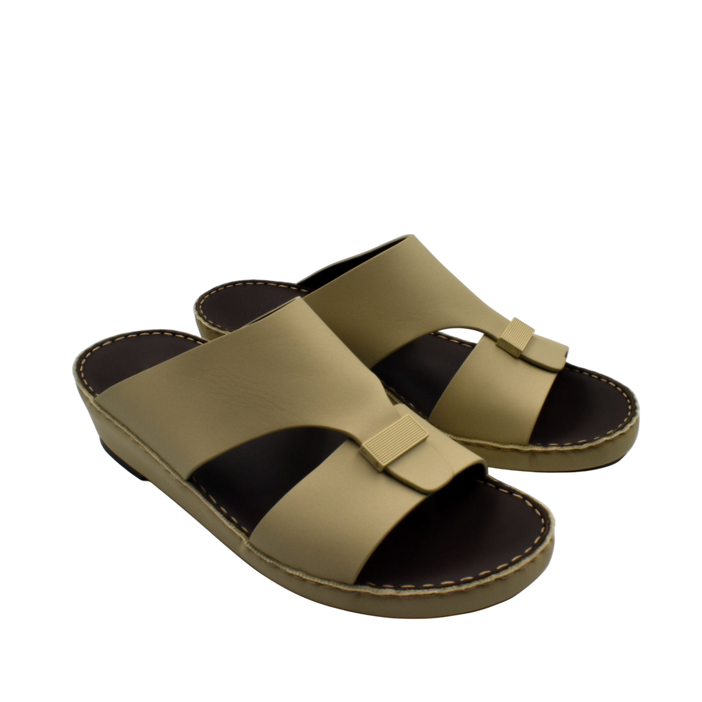 Beige Cerchio Gomato sandals with open toe and cushioned sole from Private collection