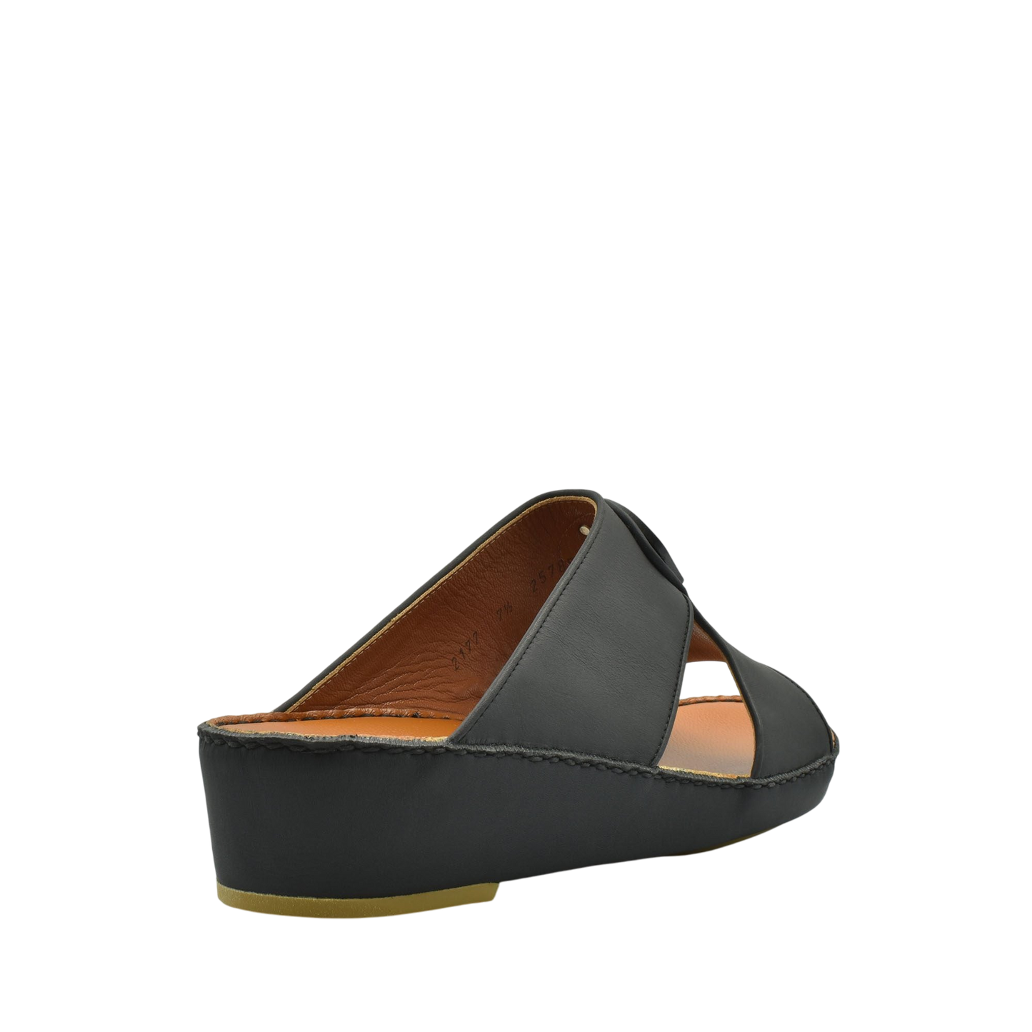Black leather Peninsula Taglio sandals with wedge heel and open toe design from Private collection
