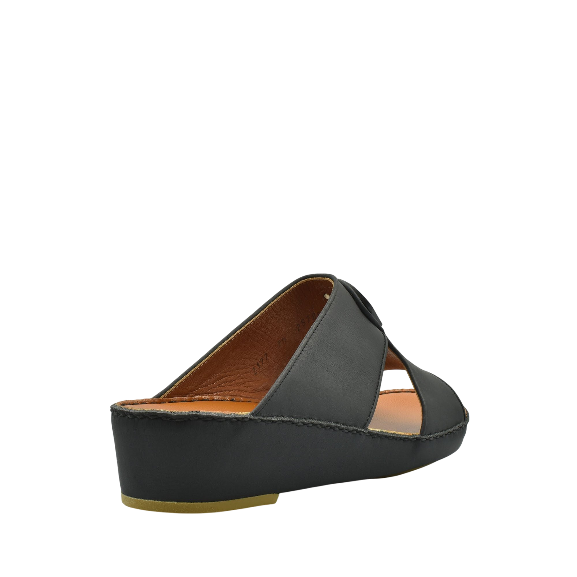 Black leather Peninsula Taglio sandals with wedge heel and open toe design from Private collection