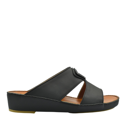 Black Peninsula Taglio sandals with wedge heel and open toe design for comfortable wear
