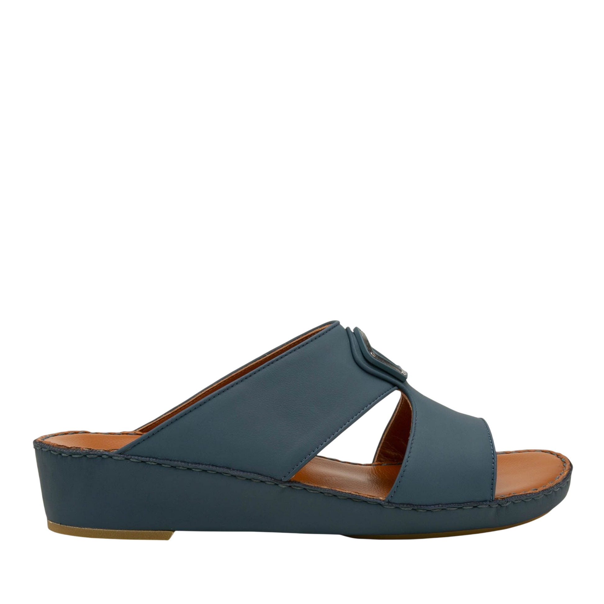 Blue Peninsula Taglio sandals with open toe and wedge heel in leather from Private collection