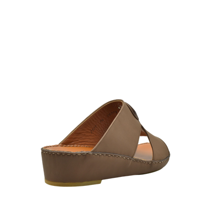 Brown Peninsula Taglio sandals with cushioned wedge heel and open toe design