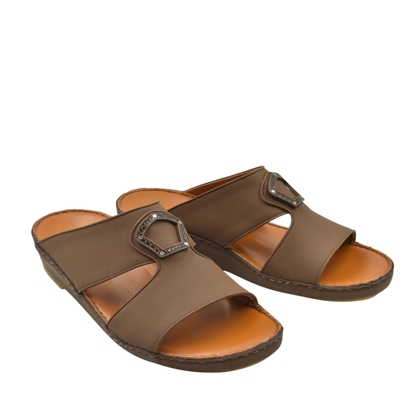 Brown Peninsula Taglio sandals with open toe and decorative buckle on side