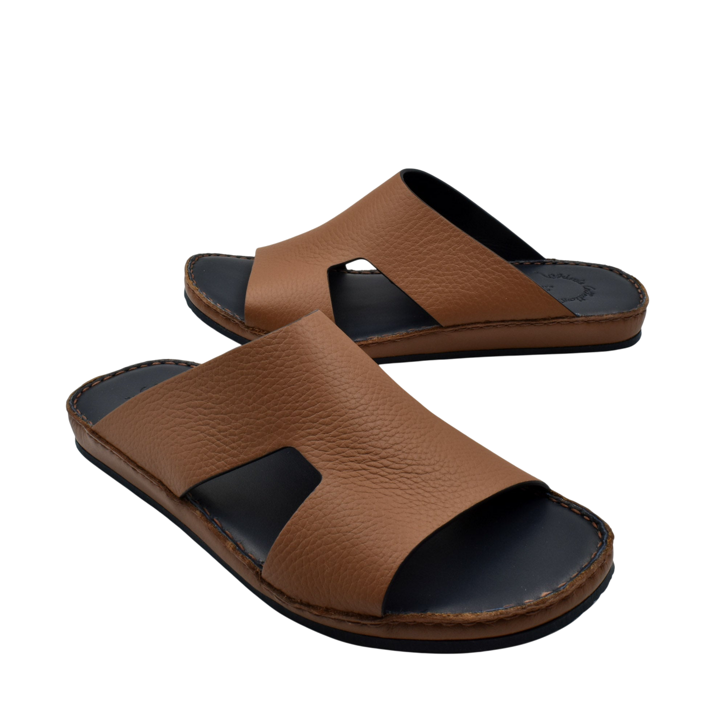 Private Collection brown Western leather sandals with open toe and cushioned black sole